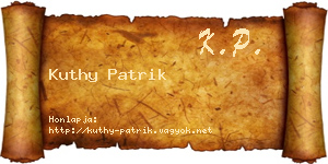 Kuthy Patrik névjegykártya